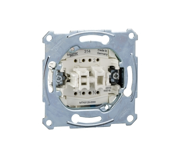 mechanizm łącznika świecznikowego 1-biegunowego, zacisk neutralny, podtynkowy, zaciski bezśrubowe, 10 AX, 250 V AC MTN3125-0000