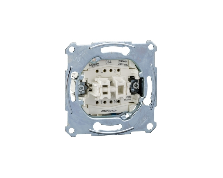 mechanizm łącznika świecznikowego 1-biegunowego, zacisk neutralny, podtynkowy, zaciski bezśrubowe, 10 AX, 250 V AC MTN3125-0000