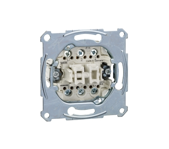mechanizm przycisku podwójnego schodowego 1-biegunowego, podtynkowy,zaciski śrubowe MTN3059-0000