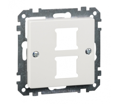 System M, płytka centralna mechanizmu gniazda RJ11/RJ45, podwójna, biały polarny MTN291619