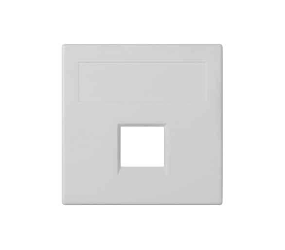 Plakietka teleinformatyczna SIMON 500 keystone pojedyncza bez osłon płaska uniwersalna 50×50mm czysta biel 50000185-030
