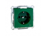 Gniazdo schuko z przesłonami, System M, zielone MTN2300-0304