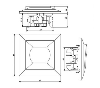 Wyłącznik żaluzjowy zwierny p/t 10A, 250V (moduł) WP-10P biały