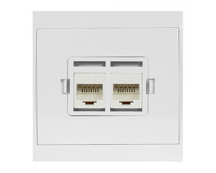 Gniazdo RJ45 komp. podw. nieekr.5Cat RJ45 – 5CAT/L2 N białe