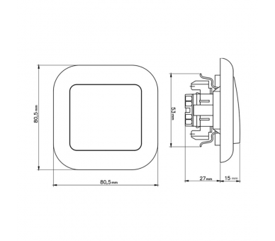 Wyłącznik p/t 10A, 250V, krzyżowy WP-8F beżowy