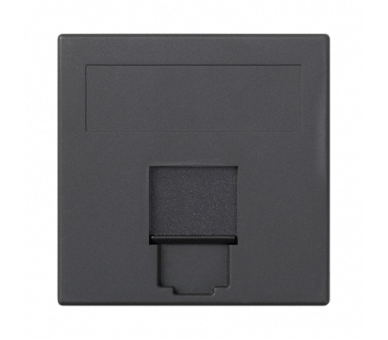 Plakietka teleinformatyczna SIMON 500 keystone pojedyncza płaska uniwersalna z osłoną 50×50mm szary grafit 50000085-038