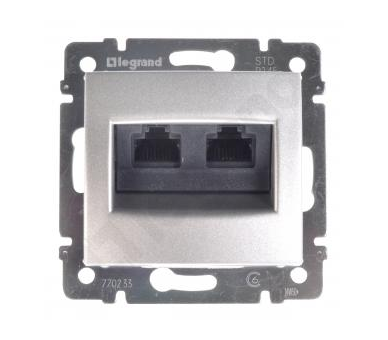 GNIAZDO 2XRJ45 KAT.6 FTP ALUMINIUM VALENA 770233