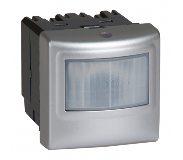 Łącznik automatyczny bez zacisku neutralnego do lamp energooszczędnych - Aluminium MOSAIC 079247