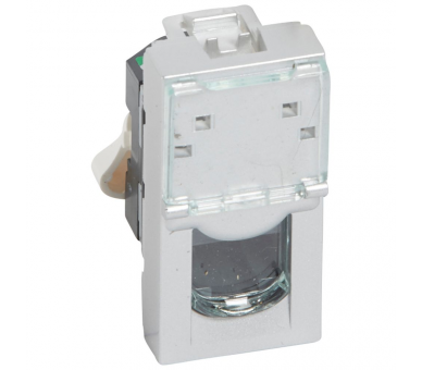 Gniazdo 1 x RJ 45 kat. 5e UTP - 1 modułowe - Aluminium MOSAIC 079451