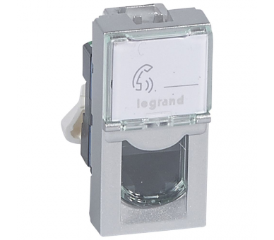 Gniazdo 1 x RJ 45 kat. 6 UTP - 1 modułowe - Aluminium MOSAIC 079461