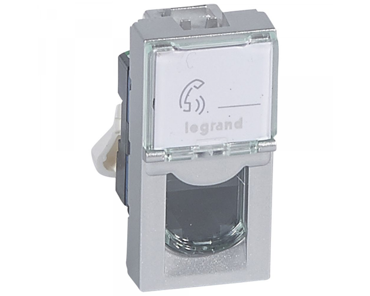 Gniazdo 1 x RJ 45 kat. 6 UTP - 1 modułowe - Aluminium MOSAIC 079461