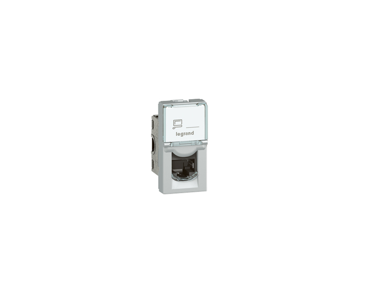 Gniazdo 1 x RJ 45 kat. 6a STP - 1 modułowe - Aluminium MOSAIC 079473