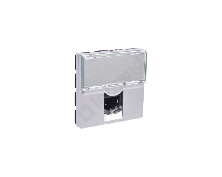 Gniazdo 1 x RJ 45 kat. 6 FTP - 2 modułowe - Aluminium MOSAIC 079465