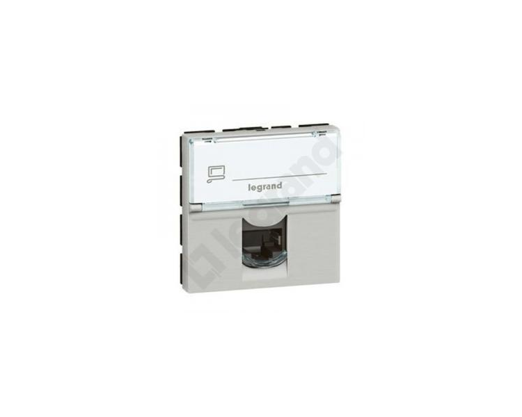 Gniazdo 1 x RJ 45 kat. 6a STP - 2 modułowe - Aluminium MOSAIC 079476