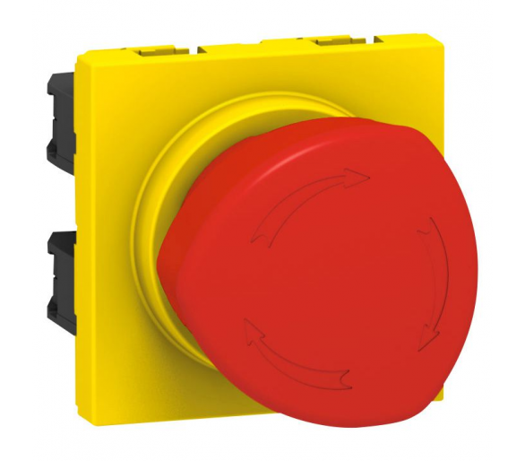 Wyłącznik awaryjny odblokowywany przez obrót gałki - Żółty/Czerwony MOSAIC 076602
