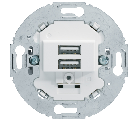 Mechanizm gniazda USB ładowania do serii obrotowych, 3.0 A 230 V, biały, mat Berker 260219