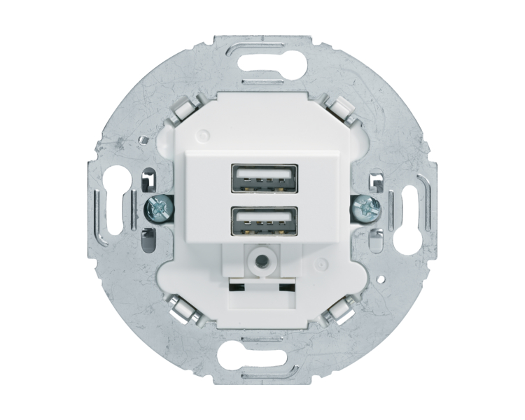 Mechanizm gniazda USB ładowania do serii obrotowych, 3.0 A 230 V, biały, mat Berker 260219