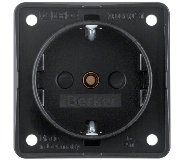 Integro Flow Gniazdo SCHUKO z podwyższoną ochroną styków, mechanizm, czarny, mat Berker 9419505