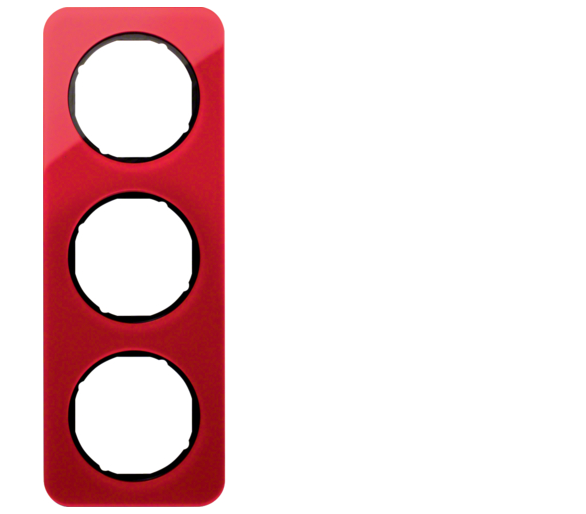 R.1 Ramka 3-krotna, akryl czerwony przezroczysty/czarny Berker 10132344