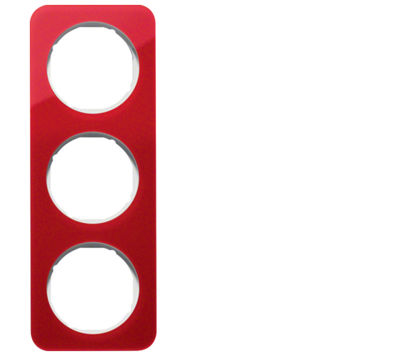 R.1 Ramka 3-krotna, akryl czerwony przezroczysty/biały Berker 10132349