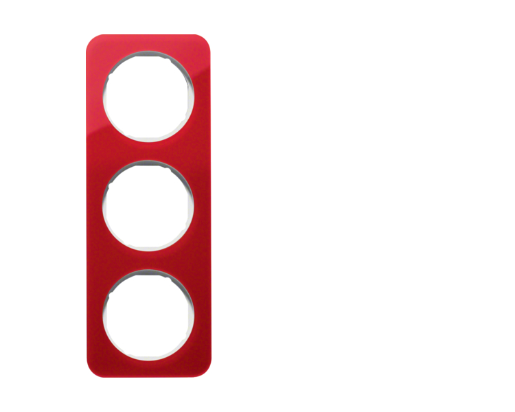 R.1 Ramka 3-krotna, akryl czerwony przezroczysty/biały Berker 10132349