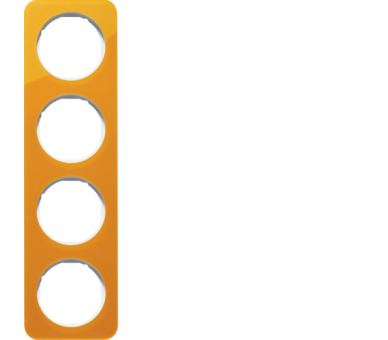 R.1 Ramka 4-krotna, akryl pomarańczowy przezroczysty/biały Berker 10142339