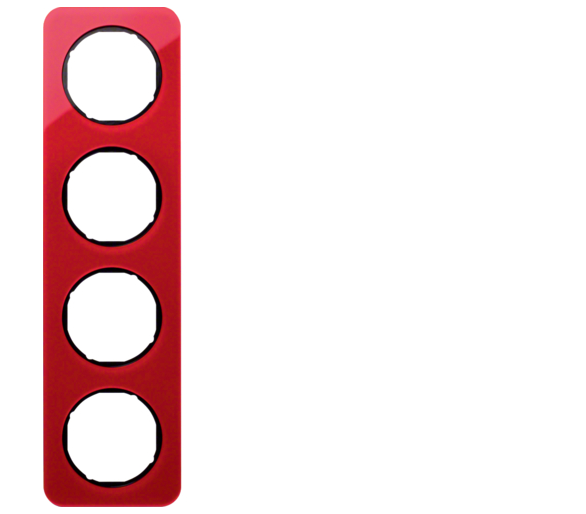 R.1 Ramka 4-krotna, akryl czerwony przezroczysty/czarny Berker 10142344
