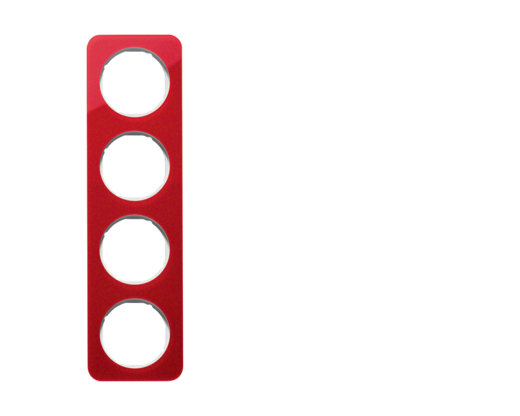 R.1 Ramka 4-krotna, akryl czerwony przezroczysty/biały Berker 10142349