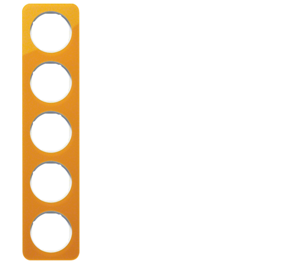 R.1 Ramka 5-krotna, akryl pomarańczowy przezroczysty/biały Berker 10152339