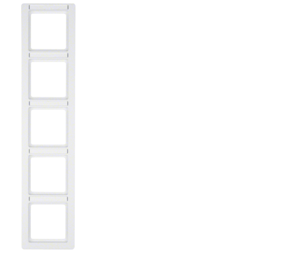Q.1 Ramka 5-krotna pionowa z polem opisowym, biały, aksamit Berker 10156019