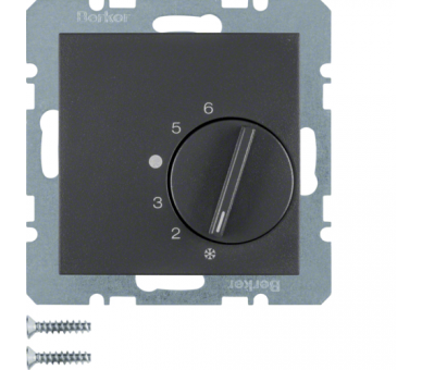 Regulator temperatury zestyk zmienny antracyt mat Berker B.Kwadrat/B.3/B.7 20261606