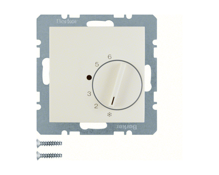 Regulator temperatury zestyk zmienny kremowy połysk Berker B.Kwadrat/B.3/B.7 20268982