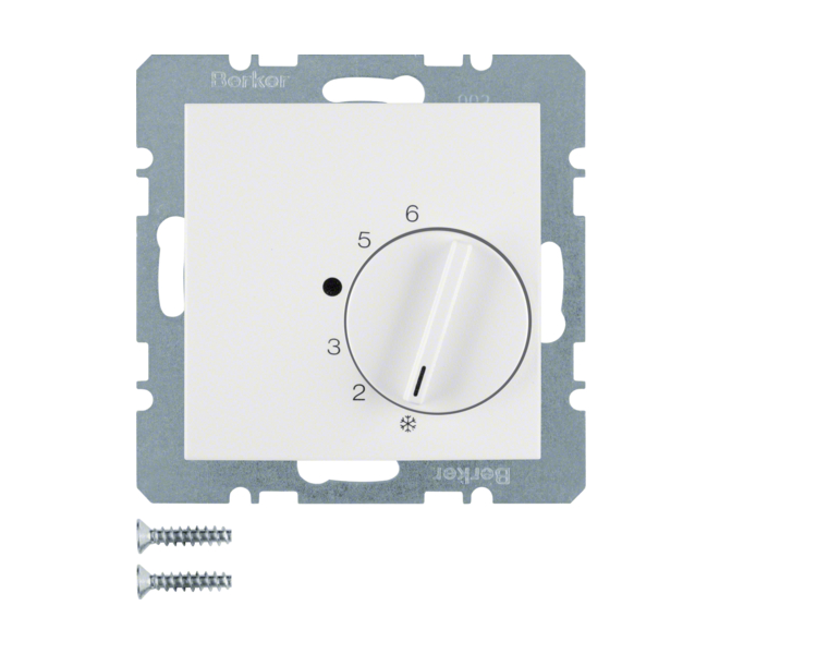 Regulator temperatury zestyk zmienny biały połysk Berker B.Kwadrat/B.3/B.7 20268989