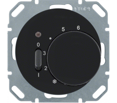 R.1/R.3 Reg. temp. pom. st. zw., el. centr., łącznikiem i diodą cz Berker 20302045