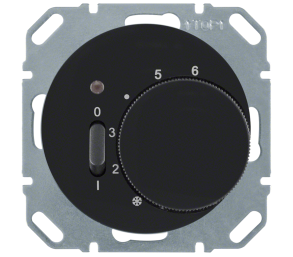 R.1/R.3 Reg. temp. pom. st. zw., el. centr., łącznikiem i diodą cz Berker 20302045