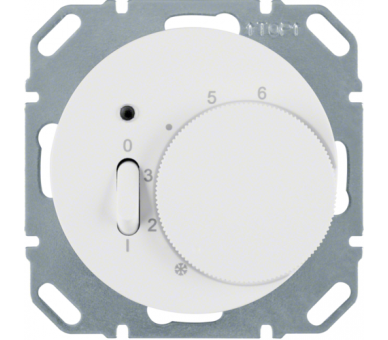R.1/R.3 Reg. temp. pom. st. zw., el. centr., łącznikiem i diodą biały Berker 20302089