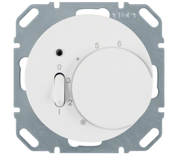 R.1/R.3 Reg. temp. pom. st. zw., el. centr., łącznikiem i diodą biały Berker 20302089