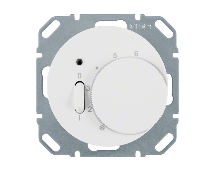 R.1/R.3 Reg. temp. pom. st. zw., el. centr., łącznikiem i diodą biały Berker 20302089