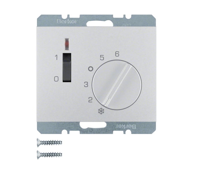 K.5 Reg. temp. pom. st. zw., el. centr., łącznikiem i diodą alu Berker 20307103