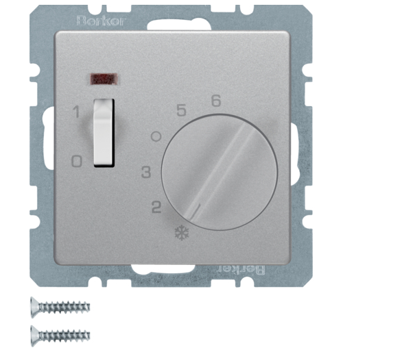 Q.x Reg. temp. pom. 24 V st. zw., el. centr. łącz. i diod., alu aks, lak Berker 20316084