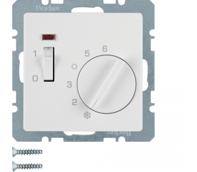 Q.1/Q.3 Regulator temperatury pomieszczenia 24 V ze stykiem zwiernym, biały Berker 20316089