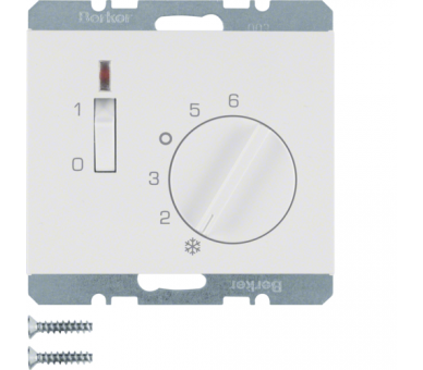 K.1 Reg. temp. pom. 24 V st. zw., el. centr., łącznikiem i diodą biały Berker 20317109