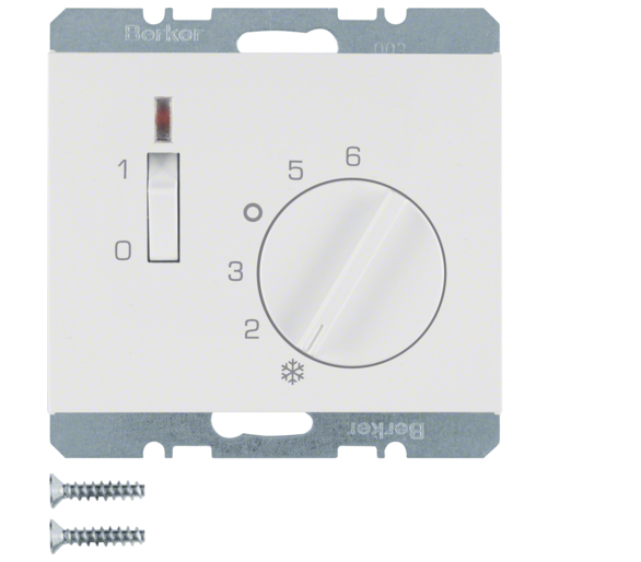 K.1 Reg. temp. pom. 24 V st. zw., el. centr., łącznikiem i diodą biały Berker 20317109