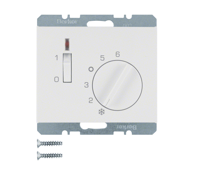 K.1 Reg. temp. pom. 24 V st. zw., el. centr., łącznikiem i diodą biały Berker 20317109