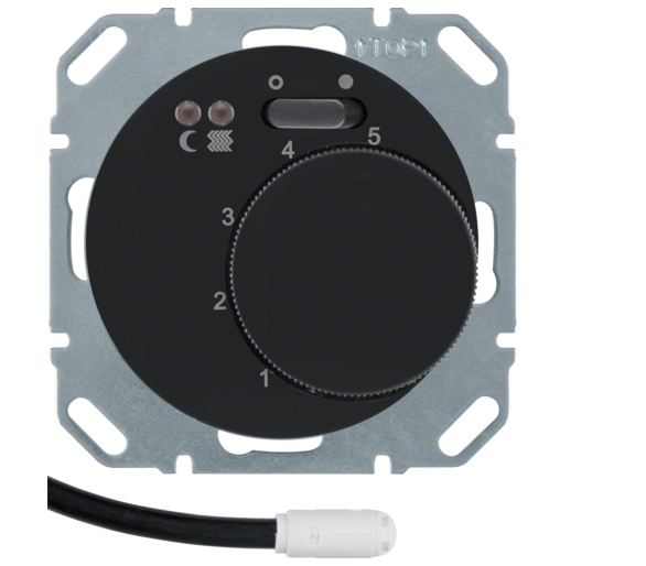 R.1/R.3 Reg. temp. podł. st. zw., el. centr., LED cz Berker 20342045