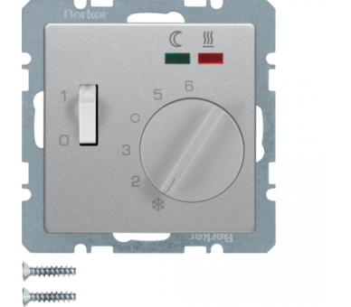 Q.x Reg. temp. podł. st. zw., el. centr., LED, alu aks, lak Berker 20346084