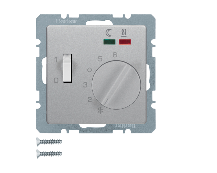 Q.x Reg. temp. podł. st. zw., el. centr., LED, alu aks, lak Berker 20346084