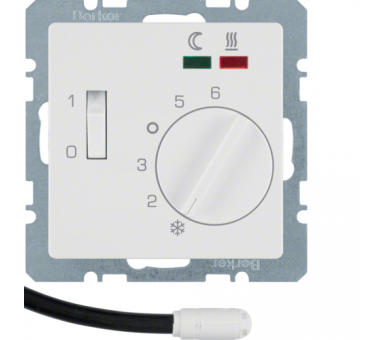 Q.x Reg. temp. podł. st. zw., el. centr., LED, biały, aks Berker 20346089