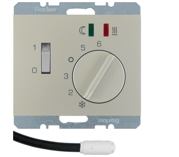 K.5 Reg. temp. podł. st. zw., el. centr., LED, stal szl, lak Berker 20347104