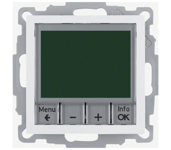 Cyfrowy regulator temperatury z wbudowanym czujnikiem biały mat Berker Berker B.Kwadrat/B.3/B.7 20441909